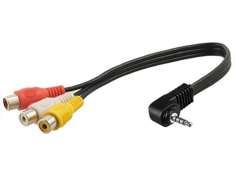 Alpine UK Webshop KCE-4AV - Audio / Video adaptor 3.5 mm Jack to RCA lead